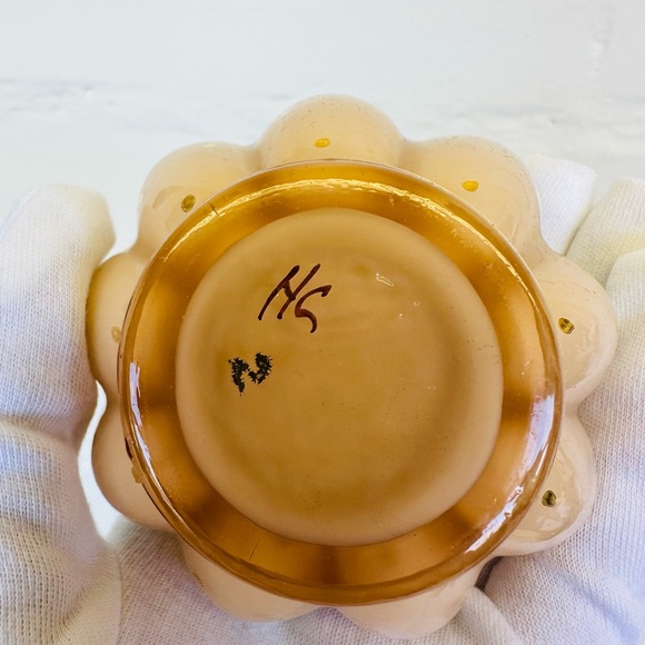 Vtg Fenton Art Glass Perfume Bottles Pink W/Blue Flowers &Gold Accents Signed‎ - Picture 6 of 10